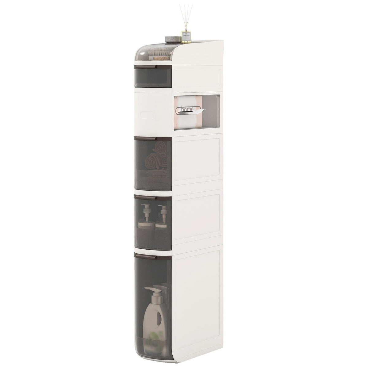 GIANTEX 5-Tiers Narrow Bathroom Storage Cabinet (17'' x 7''x 38.5'')