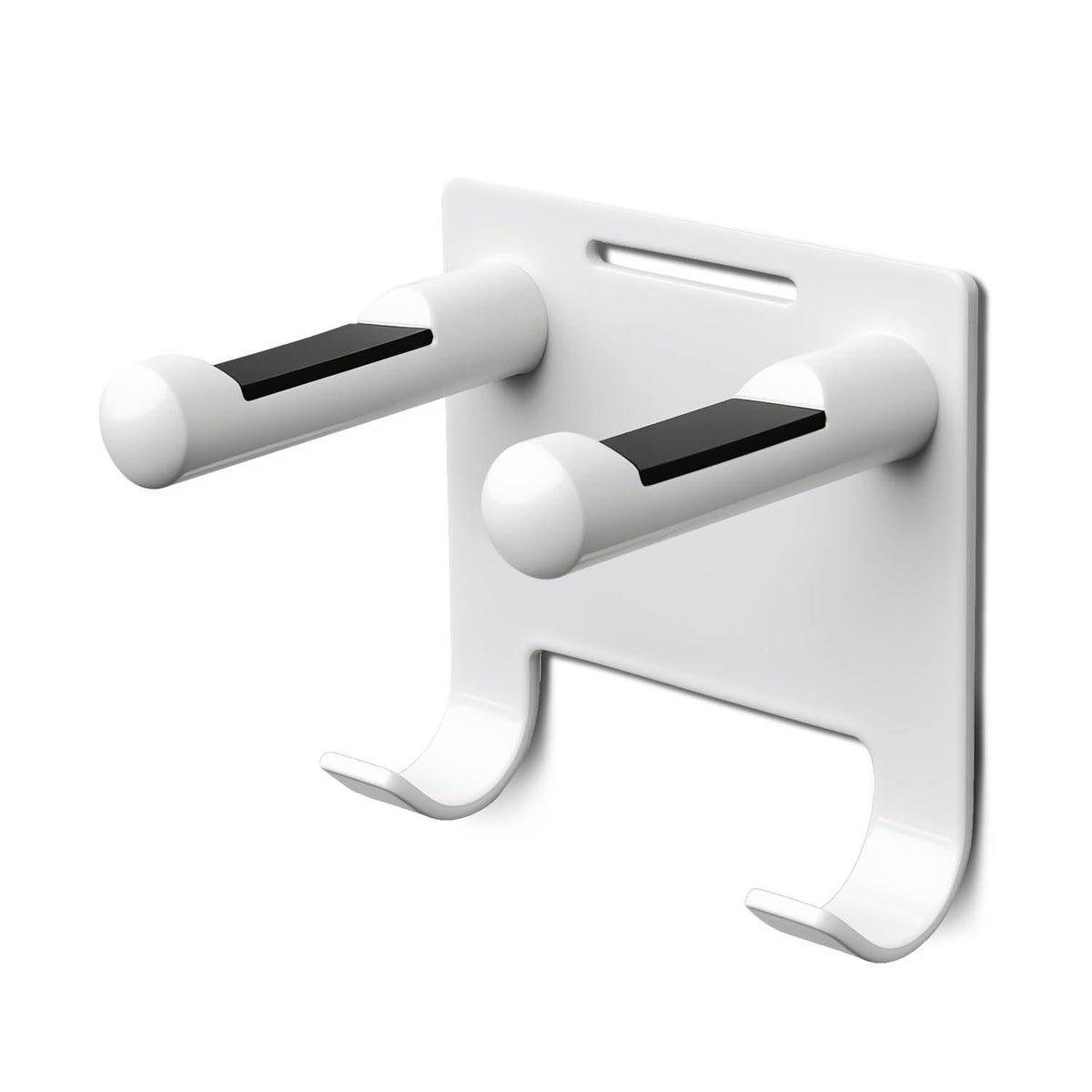 Hair Dryer Holder Stainless Steel Chromed (Black with Hooks)