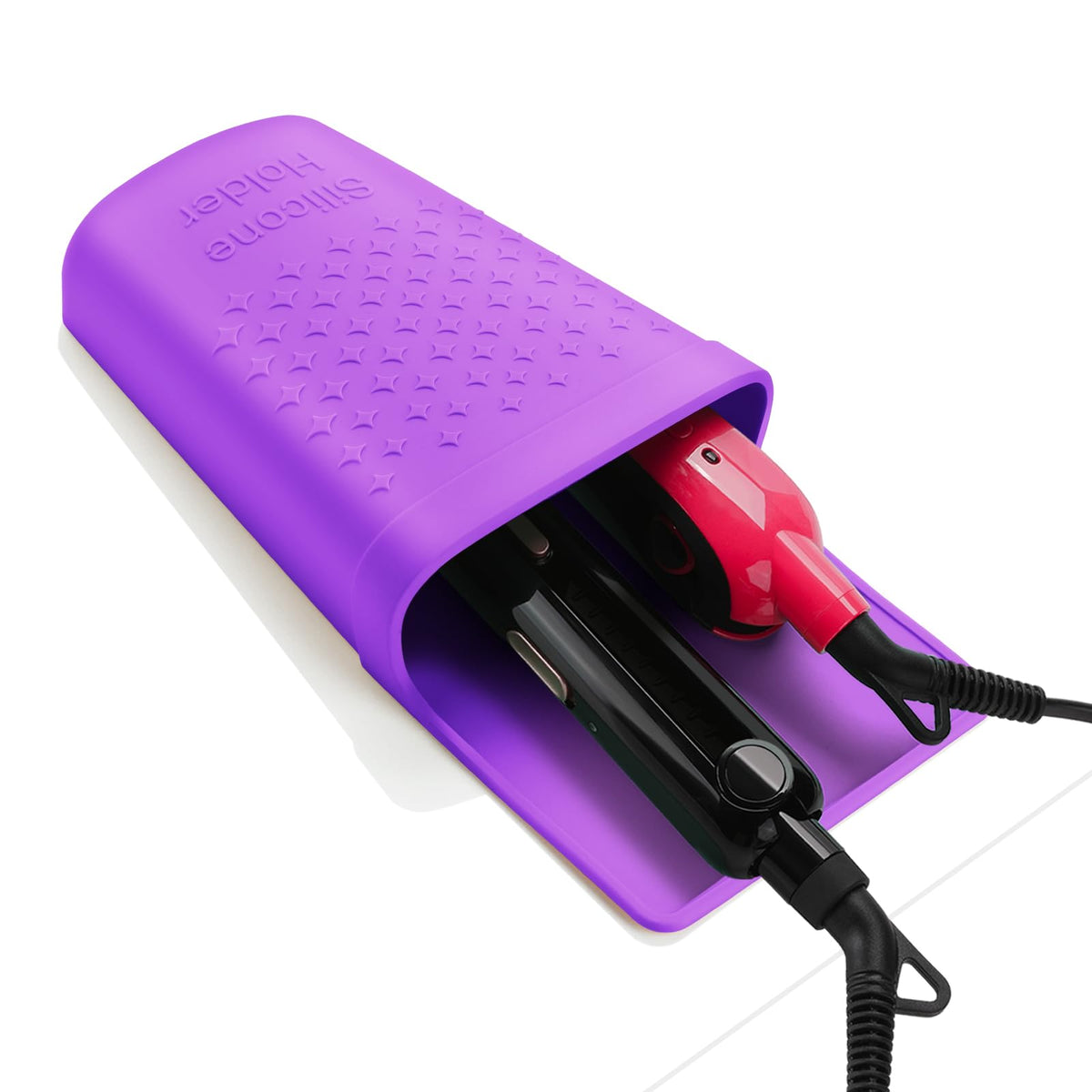 ZAKRA Curling Iron Holder,Heat Resistant Silicone Holder for Flat Iron,Hair Straightener,Hot Hair Tools,Vanity Accessories Organizer.(Grey)
