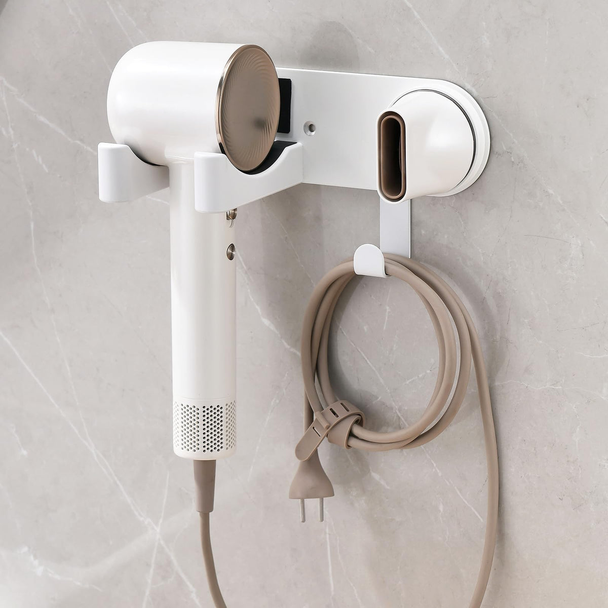 Wall-Mounted Hair Dryer Holder, Adhesive Blow Dryer Craddle