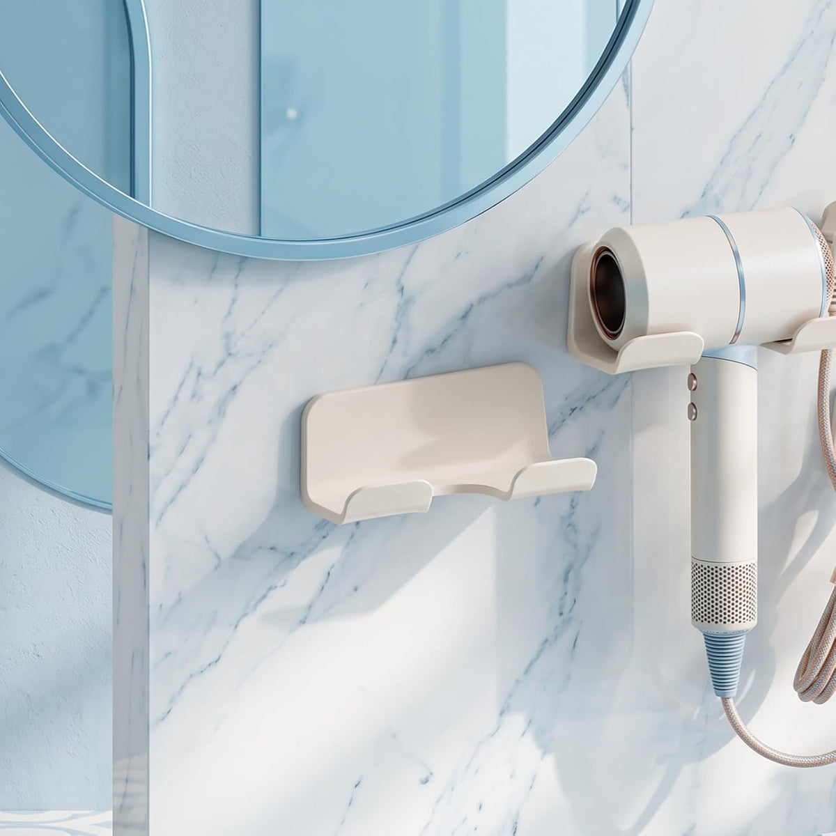 No Drill Hair Dryer Holder, Bathroom Wall Storage Bracket