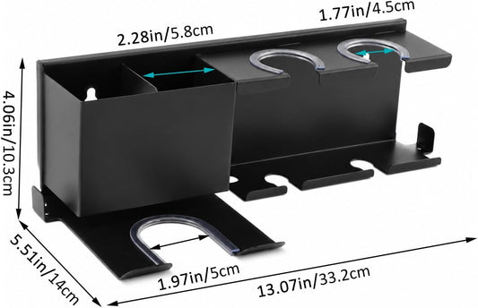 Hair Dryer Holder Wall Mounted, Include Adhesive Strip and Screw Mounting Kits, Hair Tool Organizer Wall Mount for Bathroom, Universal Hair Dryer Holder Rack Storage for Blow Dryer, Curling Iron