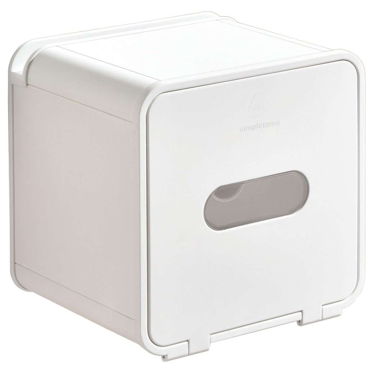 simpletome Toilet Paper Holder Wall Mount with Shelf Waterproof Adhesive or Drilling Install (White, ABS Plastic)