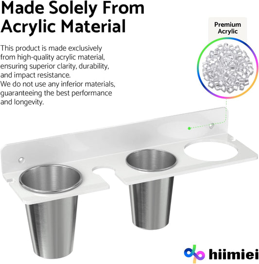 HIIMIEI Hair Tool Organizer Wall Mount, White Acrylic Hot Tool Holder