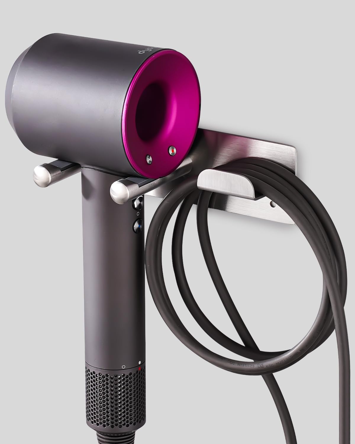 Hair Dryer Holder, Self Adhesive Blow Dryer Holder, Stainless Steel Hair Dryer Stand, Hair Dryer Holder Wall Mounted Compatible with Dyson Blow Dryer Gold