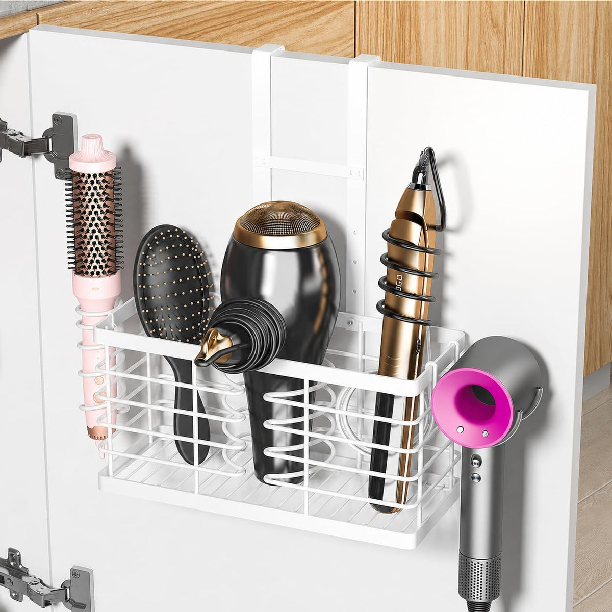 Sevenblue 2026 Upgraded 3-in-1 Universal Hair Tool Organizer, L Size, Black