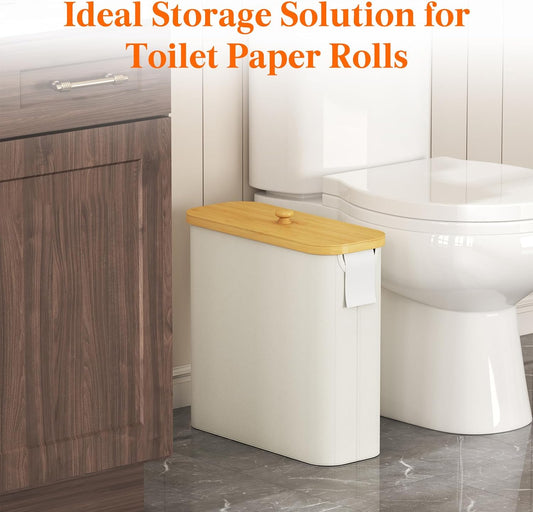Lifewit Toilet Paper Storage Holder, Extra Large Stand Basket, 30L, White