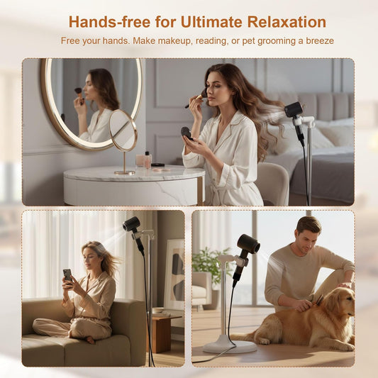 Mistriddle Hands Free Hair Dryer Holder Floor Stand, 17.2-51" Adjustable