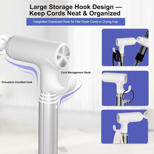 Heavy Duty Hair Dryer Stand, 360° Rotating, Adjustable Height