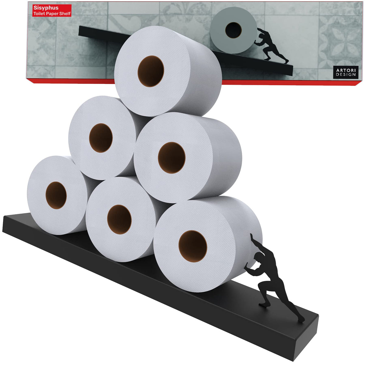 Funny Toilet Paper Holder Floating Wall Shelf - Avalanche Design