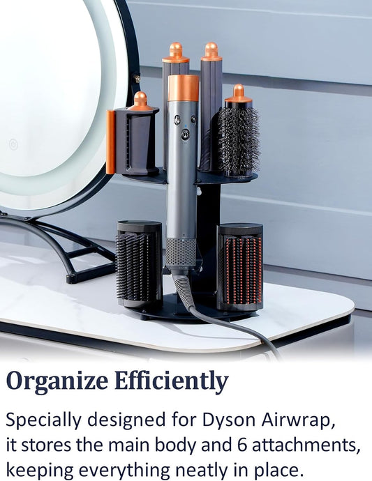 Nekuma Curling Iron Holder Attachments Compatible with Dyson Airwrap Organizer Stand on Desktop, Hair Wrap Storage Rack Accessories Wall Mounted for home / Bathroom