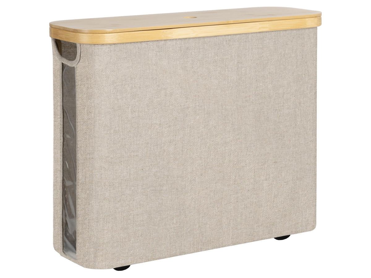 StorageWorks Toilet Paper Storage Basket with Bamboo Lid & Window
