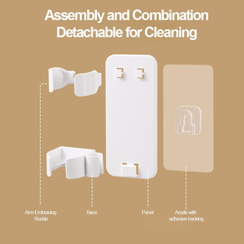 Wall-Mounted Hair Tool Organizer, Adjustable Clamp, Compact Holder for Curling Iron and Styling Tools, Bathroom Vanity Storage, White