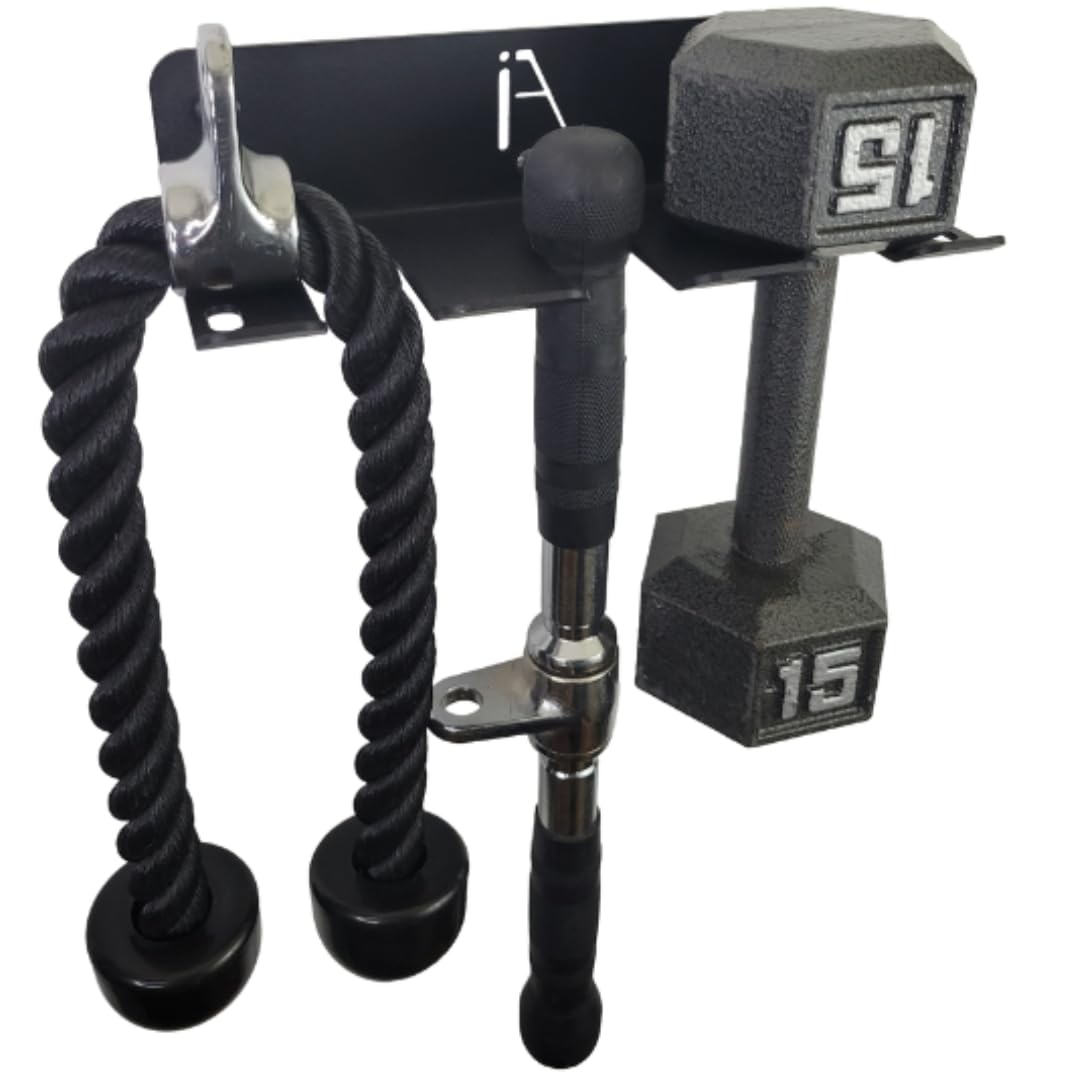 Gym Storage Rack Wall Mount, 11-Hook Cable Attachment Organizer, USA Made