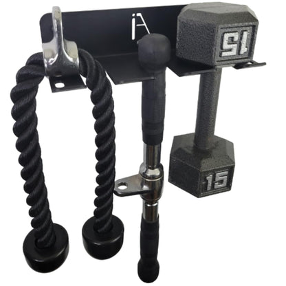 Gym Storage Rack Wall Mount, 11-Hook Cable Attachment Organizer, USA Made