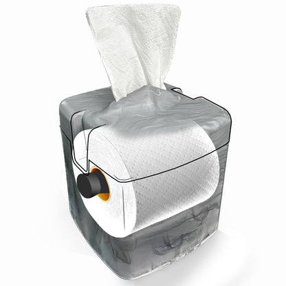 Tissuecaddy Life Hack Toilet Paper Dispenser - Money Saver Alternative to Tissue Box and Tissue Box Holder | Home, Bathroom, and More - White Marble