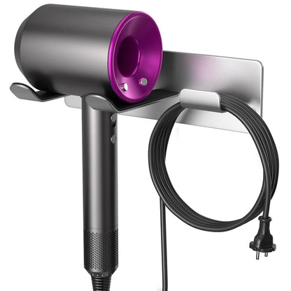Hair Dryer Wall Mount Holder Compatible with Dyson, 304 Stainless Steel Silver