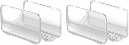 2 Pack Stackable Plastic Wrap, Tinfoil Storage Organizers, Cabinet Tiered Shelves, Hair Dryer Curling Iron Storage Racks, Multipurpose Storage Organizers