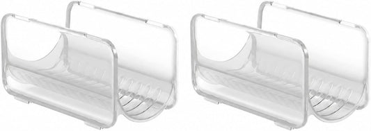 2 Pack Stackable Plastic Wrap, Tinfoil Storage Organizers, Cabinet Tiered Shelves, Hair Dryer Curling Iron Storage Racks, Multipurpose Storage Organizers