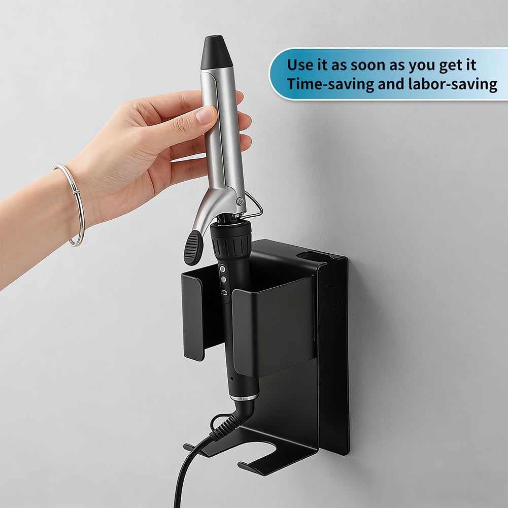 Hair Straightener Holder Wall Mounted, Blow Dryer Curling Iron Organizer