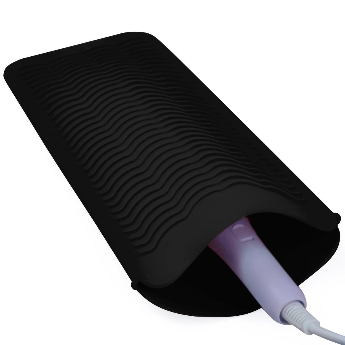 Silicone Heat Resistant Mat Pouch for Hair Straightener,Curling Iron, Black