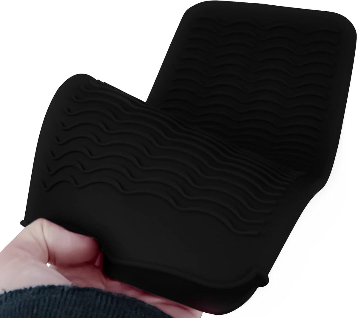 Silicone Heat Resistant Mat Pouch for Hair Straightener,Curling Iron, Black