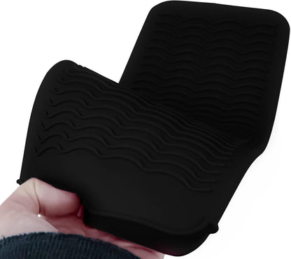 Silicone Heat Resistant Mat Pouch for Hair Straightener,Curling Iron, Black