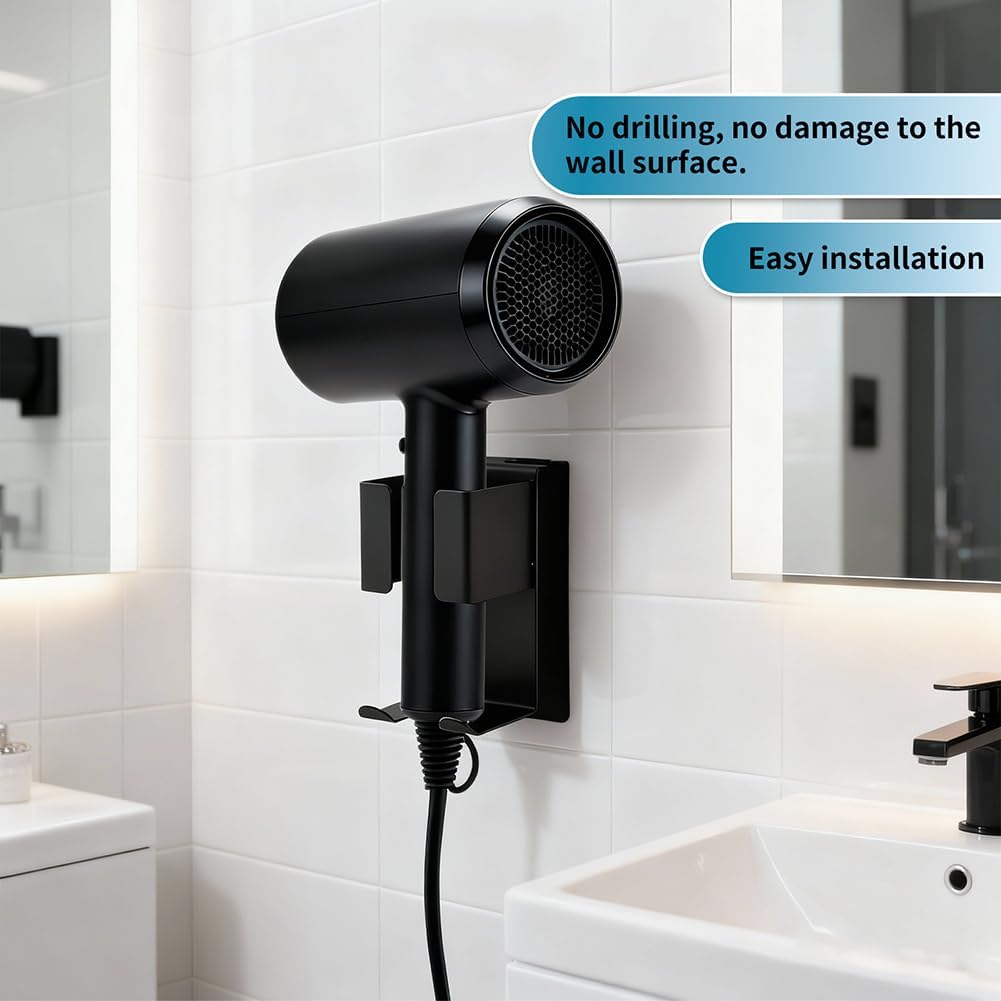Hair Straightener Holder Wall Mounted, Blow Dryer Curling Iron Organizer