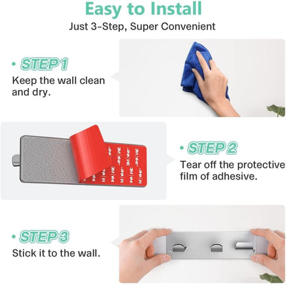 Hair Dryer Wall Mount Holder Compatible with Dyson, 304 Stainless Steel Silver