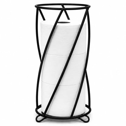 BROOKSTONE Over the Toilet Paper Holder Reserve - Toilet Paper Holder with Storage, Bathroom Toilet Paper Organizer, Metal Toilet Paper Roll Holder Fits Any Size Rolls - Matte White