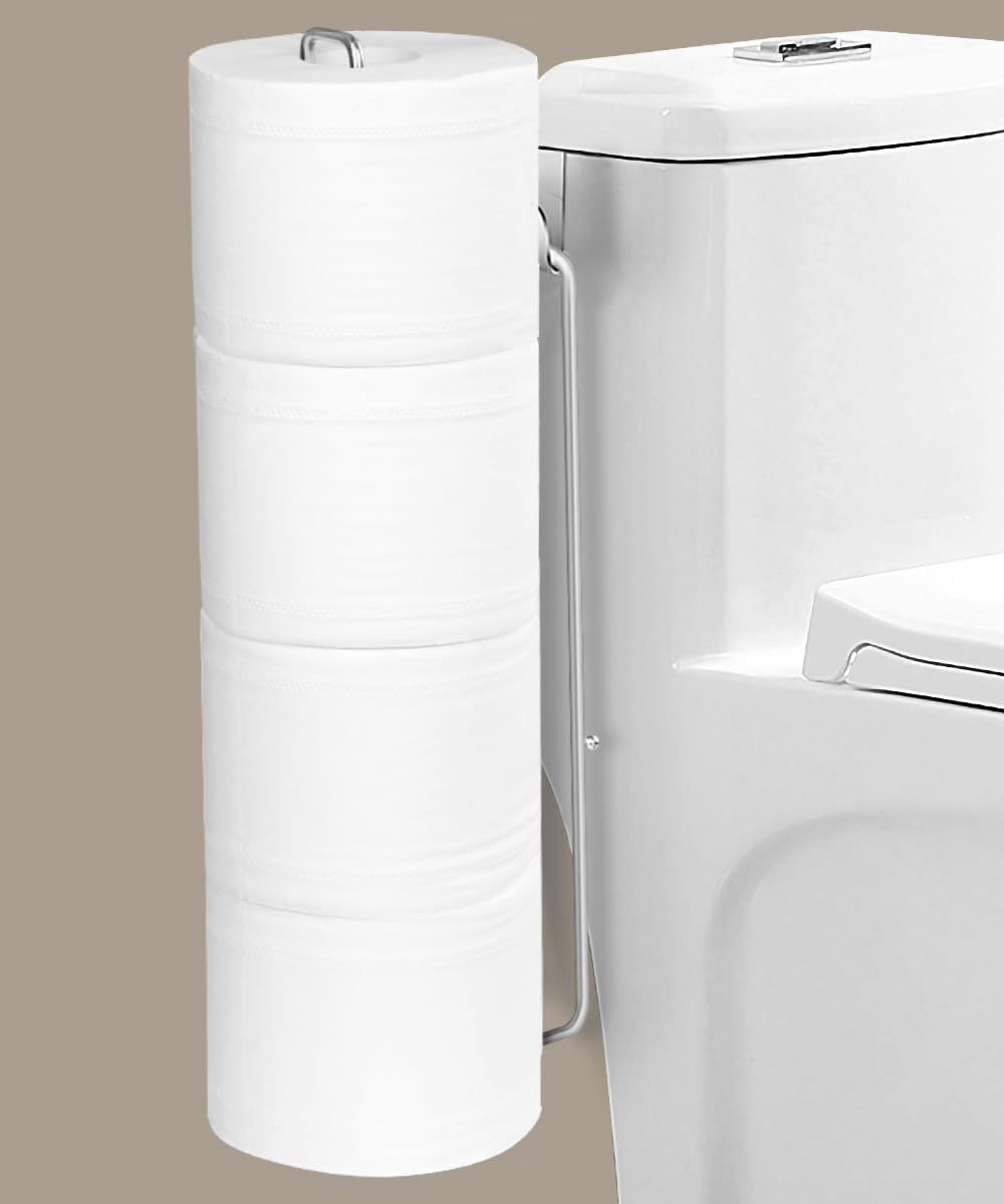 Toilet Paper Holder with Storagefor 3 Roll Tissue （Black 1 Pcs）
