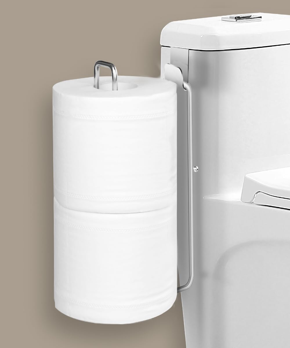 Toilet Paper Holder with Storagefor 3 Roll Tissue （Black 1 Pcs）