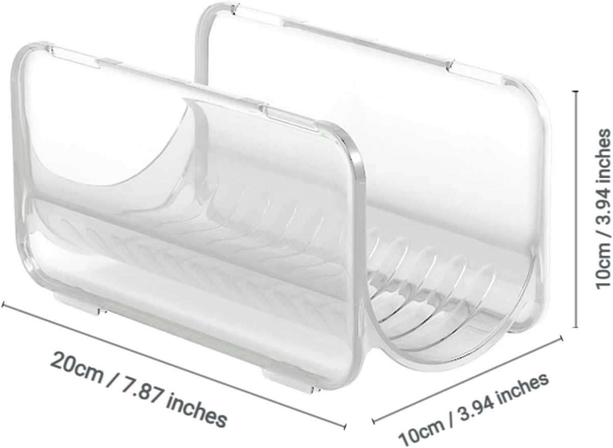 2 Pack Stackable Plastic Wrap, Tinfoil Storage Organizers, Cabinet Tiered Shelves, Hair Dryer Curling Iron Storage Racks, Multipurpose Storage Organizers