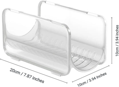 2 Pack Stackable Plastic Wrap, Tinfoil Storage Organizers, Cabinet Tiered Shelves, Hair Dryer Curling Iron Storage Racks, Multipurpose Storage Organizers