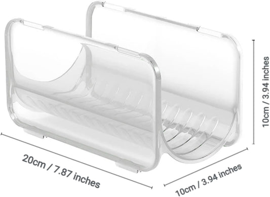 2 Pack Stackable Plastic Wrap, Tinfoil Storage Organizers, Cabinet Tiered Shelves, Hair Dryer Curling Iron Storage Racks, Multipurpose Storage Organizers