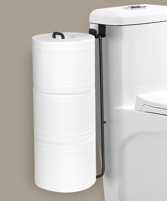Toilet Paper Holder with Storagefor 3 Roll Tissue （Black 1 Pcs）