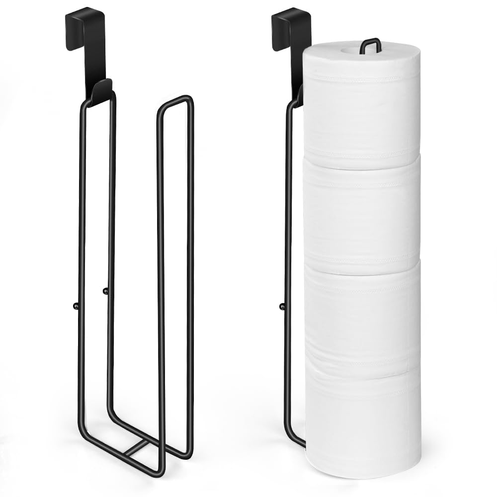 Toilet Paper Holder with Storagefor 3 Roll Tissue （Black 1 Pcs）