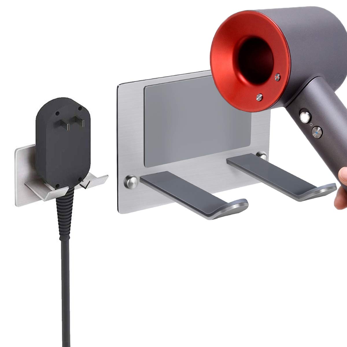 XIGOO Self Adhesive Hair Dryer Holder Wall Mounted