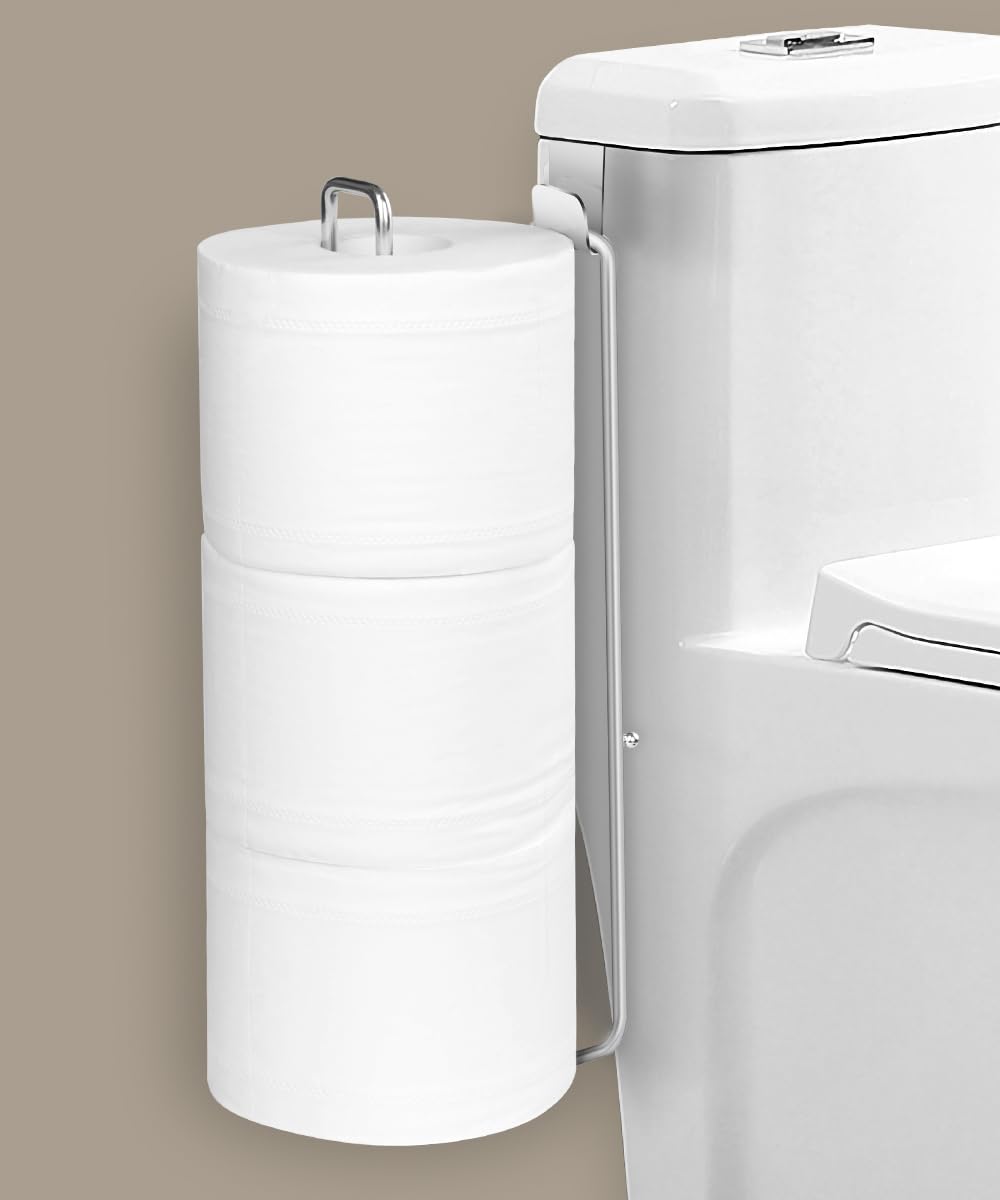 Toilet Paper Holder with Storagefor 3 Roll Tissue （Black 1 Pcs）