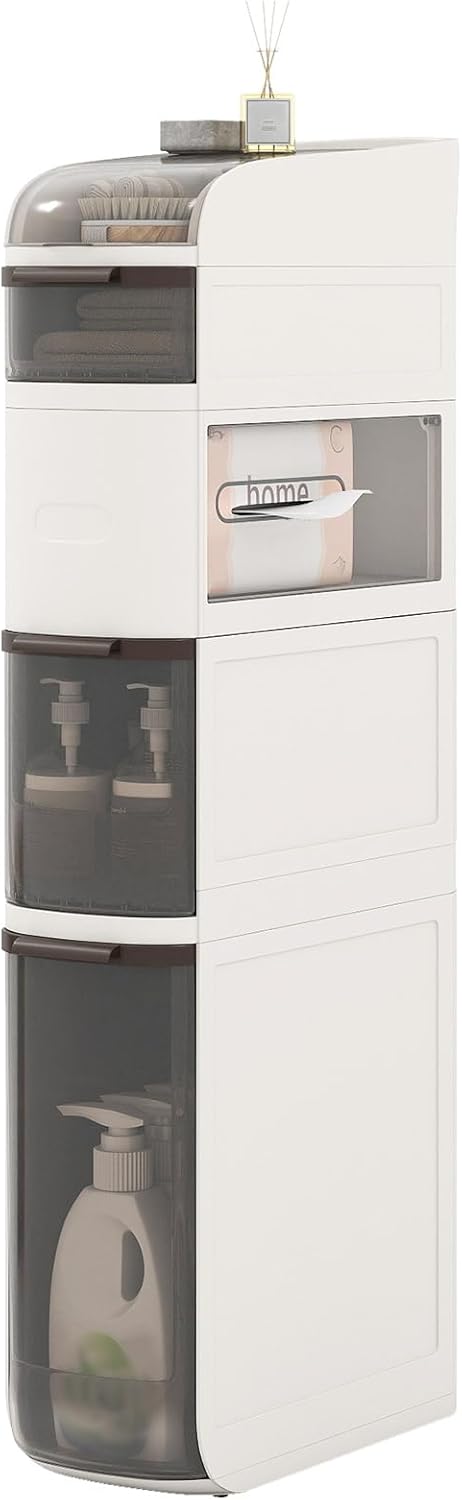 GIANTEX 5-Tiers Narrow Bathroom Storage Cabinet (17'' x 7''x 38.5'')
