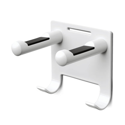 Hair Dryer Holder Stainless Steel Chromed (Black with Hooks)