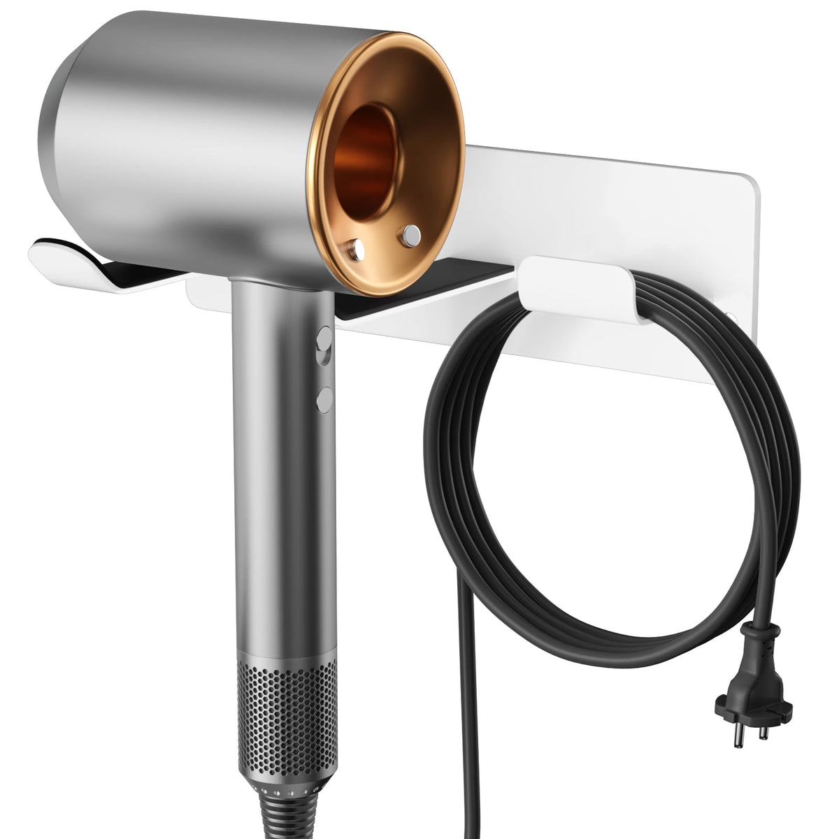 Hair Dryer Wall Mount Holder Compatible with Dyson, 304 Stainless Steel Silver
