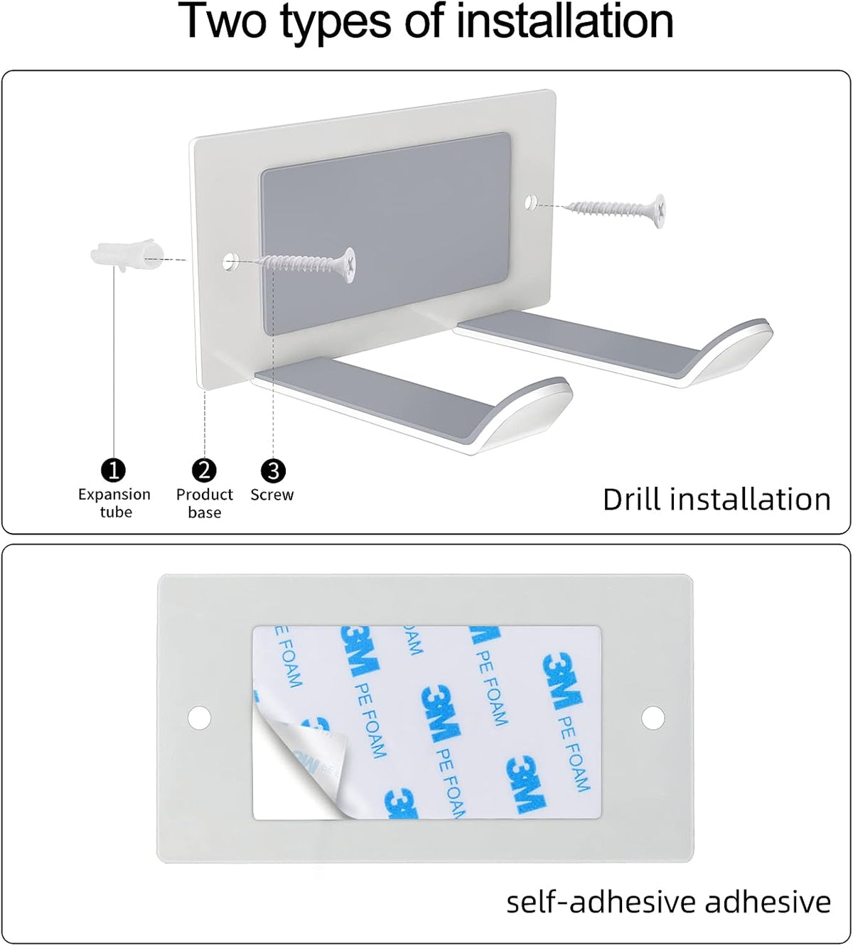 FLE Blow Dryer Holder Wall Mounted Fit fo Hair Dryers,White