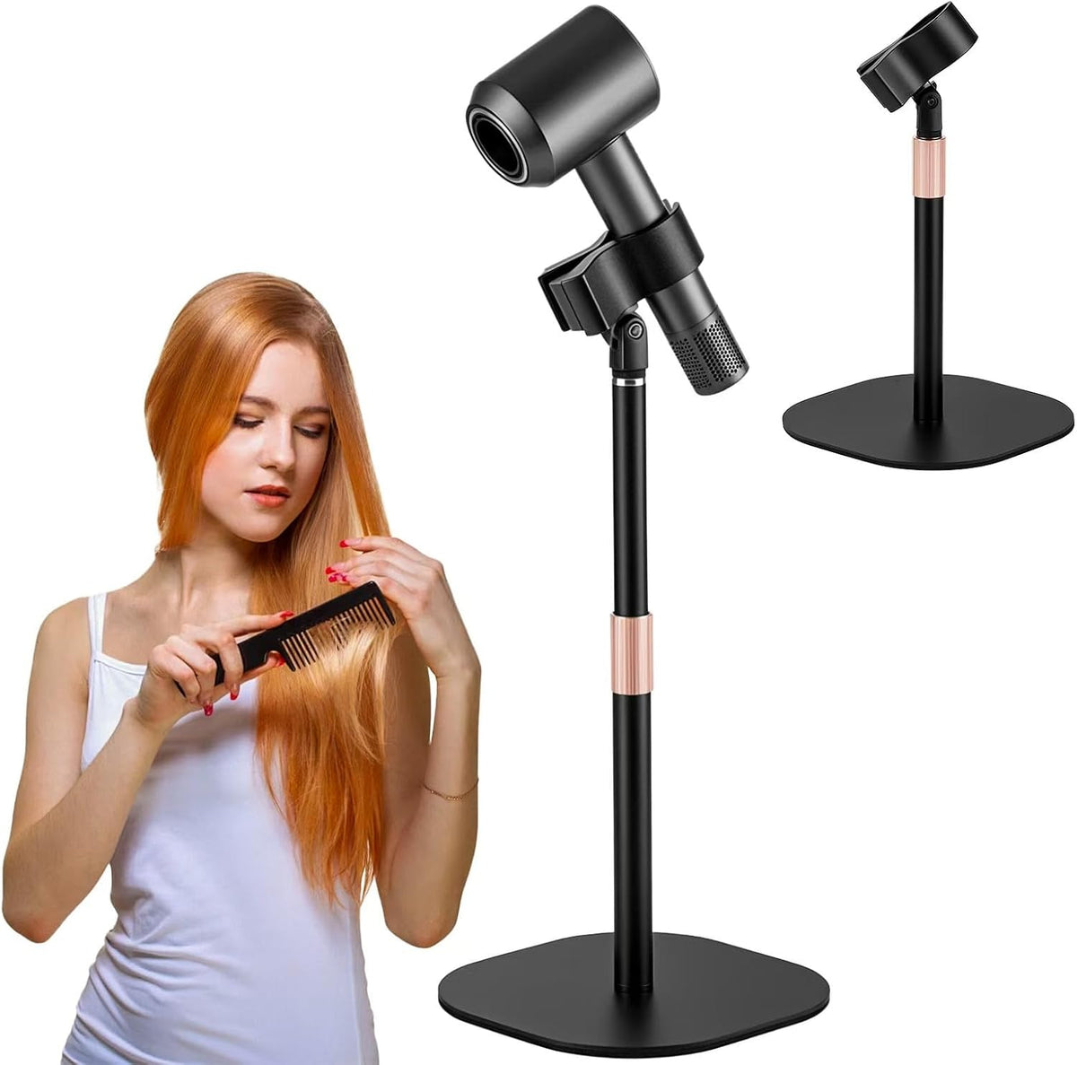 Hair Dryer Stand Holder-19 inch Ultra Stable Countertop Blow Dryer Stand