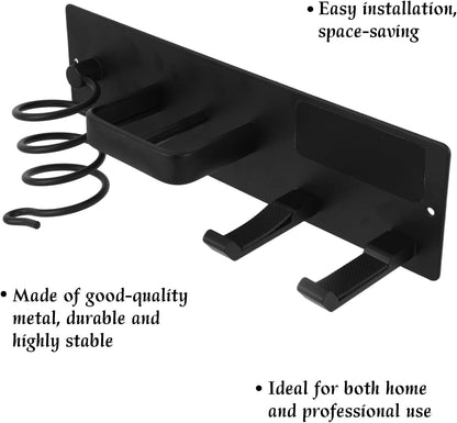 Penitue 3 in 1 Hair Tool Organizer Wall Mount, Space Aluminum Hair Dryer Holder Curling Iron & Straightener Holder Rack Flat Iron Storage Wall Mounted Blow Hot Tool Stand for Bathroom Vanity or Salon