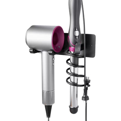 Universal Wall Mount Hair Dryer Holder, No Drill Self Adhesive Rack
