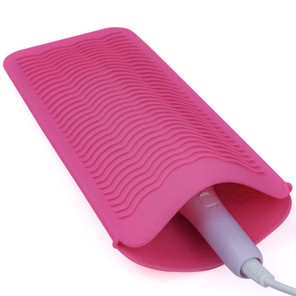 Silicone Heat Resistant Mat Pouch for Hair Straightener,Curling Iron, Black