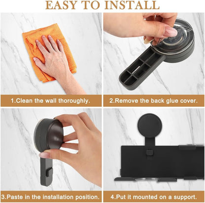 Hair Dryer Holder, Bathroom Hair Accessories Tools Organizer Wall Mounted, Blow Dryer Hanger for Curling Iron, Straightener(Grey)