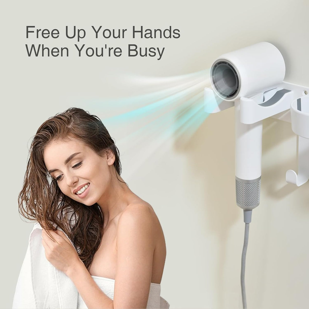 3-in-1 Hair Tool Organzier Wall Mount, Adhesive/Screw Mounting