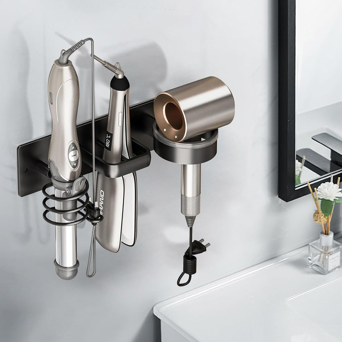 Wall Mount Holder For Dyson Hair Dryer and Straightener